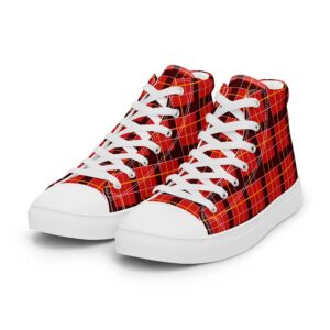 Zapatillas Punk Rock Tela Escocesa Roja