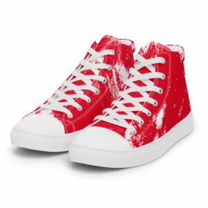 zapatillas punk rock rojas pintura suela blanca