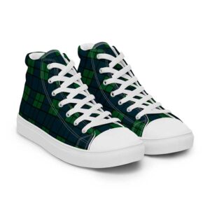 zapatillas punk rock tela escocesa verde