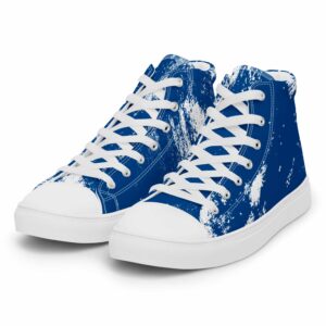 zapatillas punk rock azules pintura suela blanca