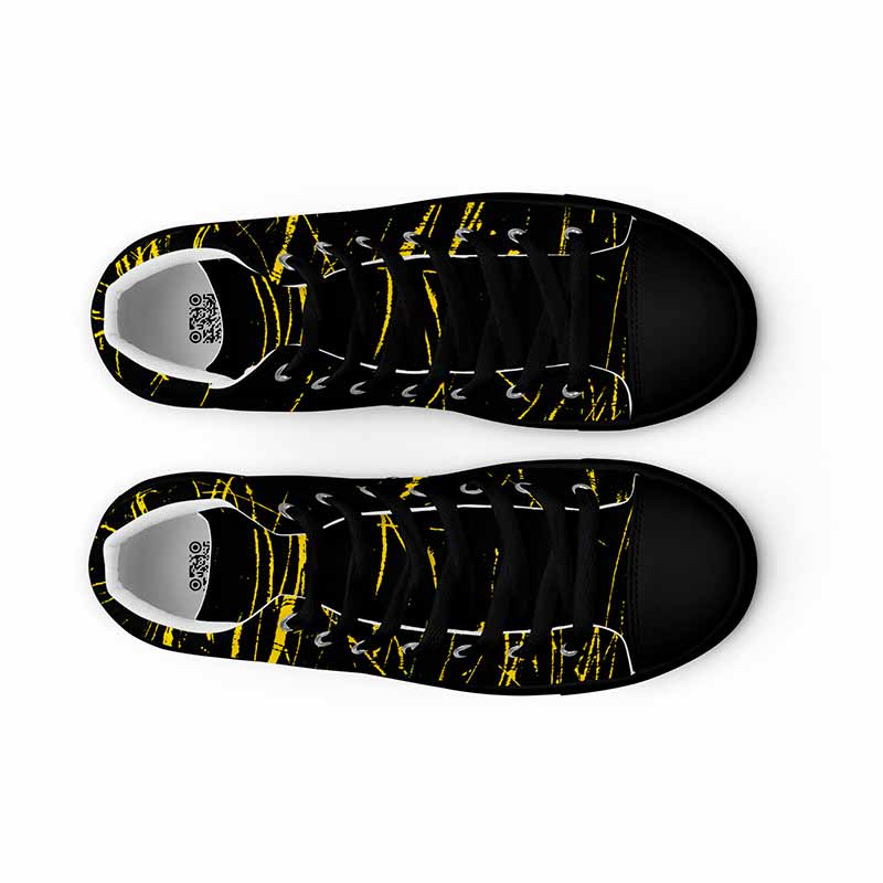 Zapatillas Punk Rock Negras Amarillas 2 Zapatillas Punk Negras Amarillas, suela negra 4