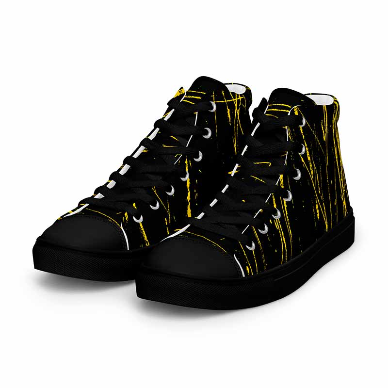 Zapatillas Punk Rock Negras Amarillas 6 Zapatillas Punk Negras Amarillas, suela negra 3