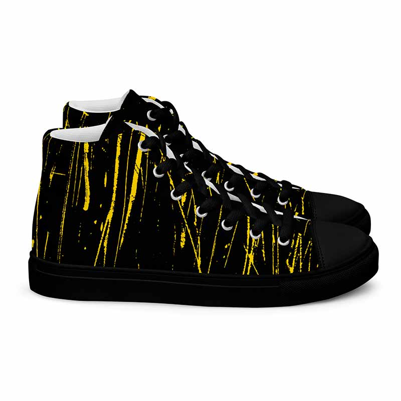 Zapatillas Punk Rock Negras Amarillas 7 Zapatillas Punk Negras Amarillas, suela negra 2