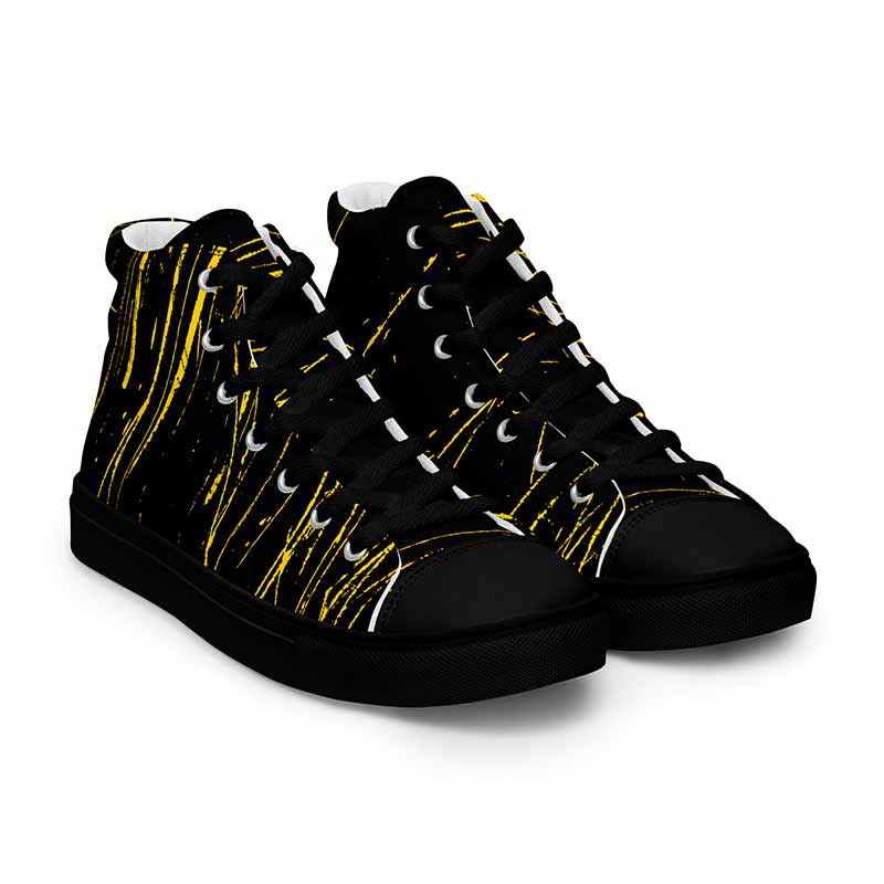 Zapatillas Punk Rock Negras Amarillas 8 Zapatillas Punk Negras Amarillas, suela negra
